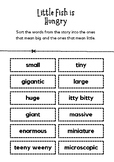 Size Words - free printable activity sheet sampler