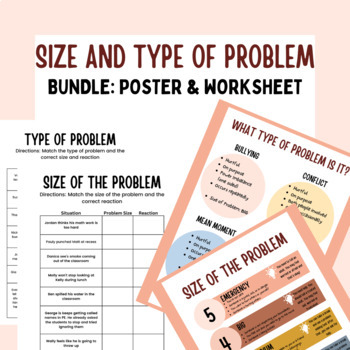 Preview of Size and Type of Problem BUNDLE - Posters and Worksheets (w/ ANSWER KEY)
