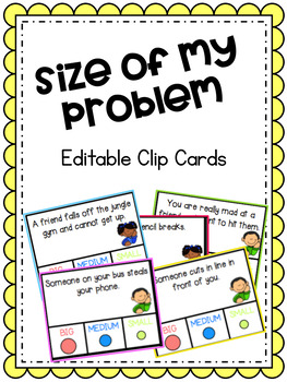 Preview of Size of Problem Editable Clip Cards