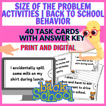 Preview of Size of the Problem Activities | Back to School Behavior