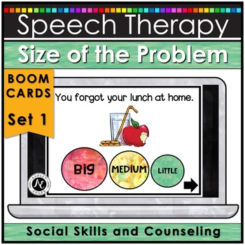 Preview of Boom Cards™ Speech Therapy Size of the Problem Activities