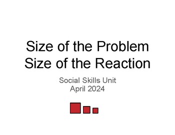 Preview of Size of the Problem/Size of Reaction Unit, Social Skills, Behavior Management
