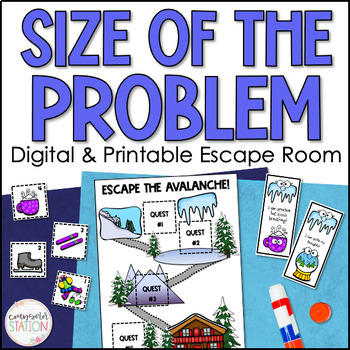 Preview of Size of the Problem Winter Escape Room Collaborative Learning SEL Activities