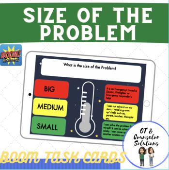 Preview of Size of the Problem and Size of the Reaction BOOM CARDS DIGITAL