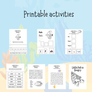 Preview of Size words - printable activity sheets