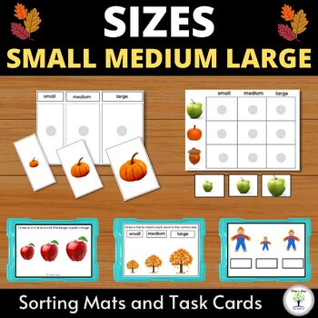 Preview of Sizes - Small Medium Large Sorting Mats and Task Cards