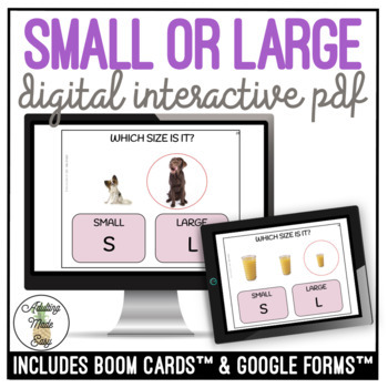 Preview of Sizes - Small or Large? Digital Interactive Activity