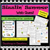 Sizzlin' Summer Trivia WEBQUEST- No Prep! End of Year Fun!