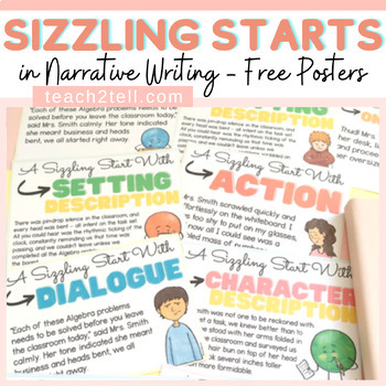 Preview of Sizzling Starts Hooks Openers Leads for Narrative Writing Posters