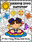 Sizzling  Summer Fitness Warm Up Task Cards-PE, Brain Brea