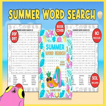 Preview of Sizzling Summer Word Search: Large Print Puzzles for Adults