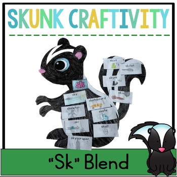 Preview of Sk Blend Word Work Skunk Craft and Activity