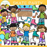 Skating Kids Roller Skate Party Clip Art