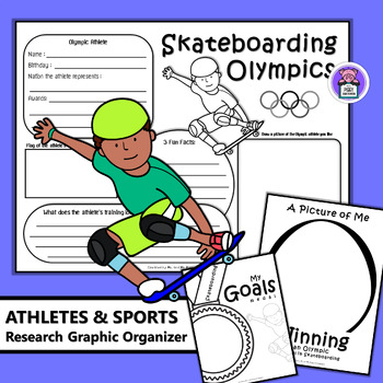 Preview of Skateboarding Olympics Athletes & Sports Research Graphic Organizers Mini Book