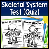 Skeletal System Test (Quiz) & Skeletal System Worksheet: B