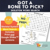 Skeletal System Word Search | Print and Digital