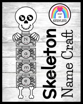 Preview of Skeleton Craft, Name Activity for Halloween, Day of the Dead Center / Station