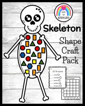Preview of Skeleton Craft, Shape Counting, Graphing Activity - Halloween - Day of the Dead