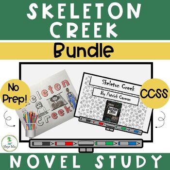 Preview of Skeleton Creek Novel Study PP & FCF Coloring Sheet Bundle Reading Comprehension