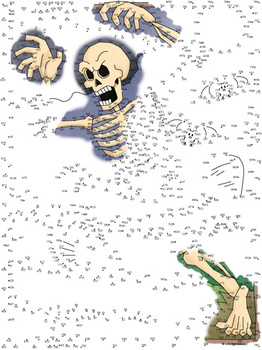 Skeleton Extreme Difficulty Halloween Dot To Dot Connect The Dots