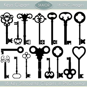 Skeleton Key Clipart Steampunk Clip Art Vintage Keys Silhouette ...