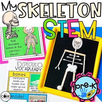 Preview of Skeleton STEM Activity for Preschool - My Body Bones STEM Challenge PreK