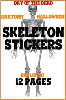 Preview of Skeleton Stickers,Halloween,Day of the Dead,Clip Art,  12 pgs, Graphic Art