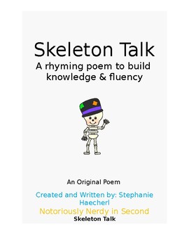 Preview of Skeleton Talk Poem: Rhyming Poem About Bones