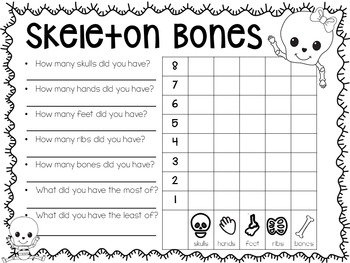 Skeletons - 'Dem Bones Skeleton Math Unit by Caffeine and Kindergarten