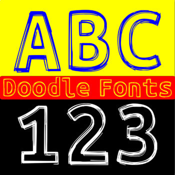 Preview of Sketch Doodle, Cute KG Fonts For Signs, Bulletin Boards And School Stationery