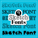 Handwritten Sketch Fonts Bundle: 9 Cute Sketch Style Fonts