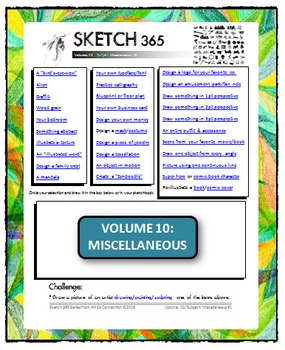 Preview of Interactive Sketch List: Daily Sketch/Drawing/Art Activity V10of10:Miscellaneous