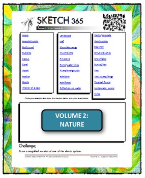 Preview of Interactive Sketch List: Daily Sketch/Drawing/Art Activity V2of10:Nature