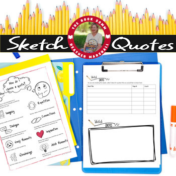 Preview of Sketch Quotes: Enhance Reading Engagement and Reflection