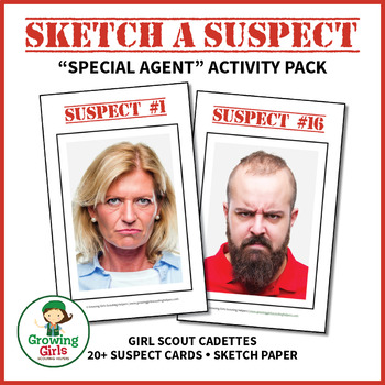 Preview of Sketch a Suspect - Girl Scout Cadette "Special Agent" (Step 5) Activity Pack
