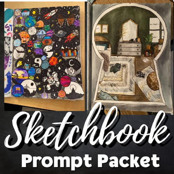 Preview of Sketchbook Assignment Packet | Sub Lessons | Middle and High School Art
