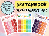 Sketchbook Bingo Board PDF Bundle (10 Month) Art Teacher R