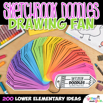 Preview of Sketchbook Doodles Drawing Fan: 200 Lower Elementary Art Sketchbook Prompts
