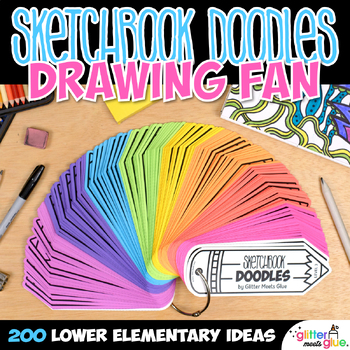 Preview of Sketchbook Doodles Drawing Fan: 200 Middle School Sketchbook Prompts for Kids