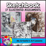 Sketchbook Drawing Prompts, 17 Illustrated Assignments, Sk