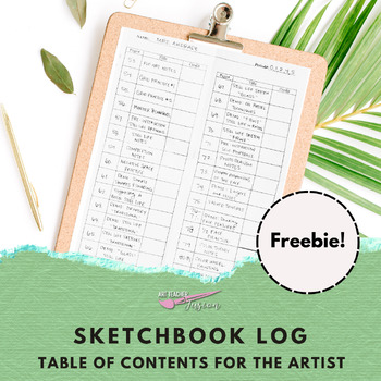 Preview of Sketchbook Log: Table of Contents for the Artist