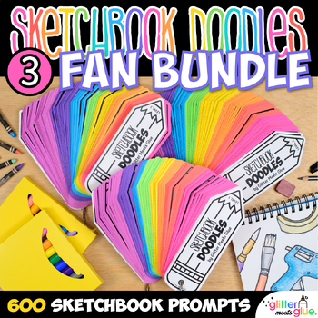 Preview of Sketchbook Prompts Drawing Fans - Elementary, Middle School Art Curriculum Ideas