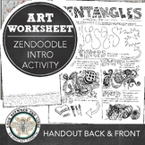 Zentangle Art Worksheet Activity Early Finisher, Lesson, Z