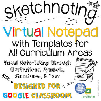 Preview of Sketchnoting Virtual Notepad for Google Classroom and Distance Learning