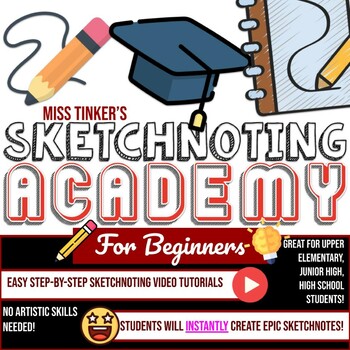 Preview of Sketchnoting for Beginners Guided Video Tutorials, No Artistic Skills needed!