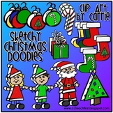 Sketchy Christmas Doodles clip art FREEBIE