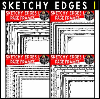 Preview of Sketchy Edges 1 - Hand Drawn Page Border Clip Art Bundle {Educlips Clipart}