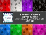 Digital Papers: Sketchy Heart Backgrounds
