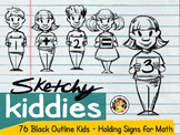 Sketchy Kiddies- Doodle Kiddies holding Math Signs