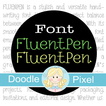 Preview of FluentPen font with a single liciense for commercial use.